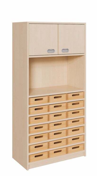 K Kombinationsschrank 160 x 78 cm, 21 flache Kästen/2 Türen